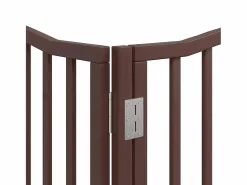 Clicnbuy Puerta de perros plegable 12 paneles madera álamo marrón 960 cm Marru00f3n