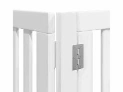 Clicnbuy Puerta de perros plegable 10 paneles madera álamo blanca 800 cm