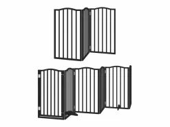 Hot Clicnbuy Puerta de perros plegable 12 paneles madera álamo negra 600 cm Negro