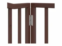 Hot Puerta de perros plegable 10 paneles madera álamo marrón 800 cm Seguridad Para Mascotas