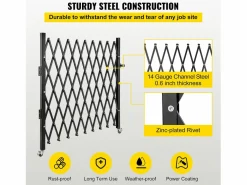 Best Puerta de Seguridad Plegable Individual SucceBuy de 190,5 Cm de Ancho x 122 Cm de Alto, Puerta de Tijera Puerta De Garaje