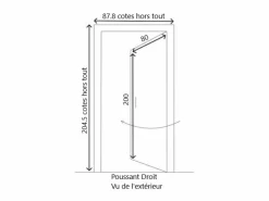 Puerta de servicio Armagos de madera maciza, Al.200xl.80 p. derecha + Tabla Dimensiones Mango Y Cañón (ref 01245F924) sin manilla Puerta De Entrada
