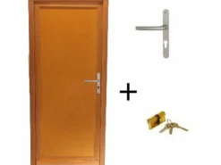 Best GD Menuiseries Puerta De Servicio Completa Armagos De Madera, Al.200xl.80 p.izquierda + Dimensiones Tirador Y Cilindro (ref 01245F924) Mesa sin manilla Color natural claro