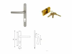 GD Menuiseries Puerta De Servicio Completa Armagos De Madera, Al.200xl.90 p.izquierda + Dimensiones Tirador Y Cilindro (ref 01245F924) Mesa sin manilla