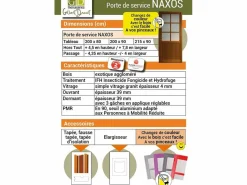 Puerta de servicio de madera 'Naxos' Modelo 215X90 Empuje a la derecha (Dimensiones de la mesa) sin manilla Puerta De Entrada