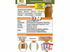 Clearance GD Menuiseries Puerta de Servicio de Madera 'Pagos' Modelo 200X80 Empuje Izquierdo (Dimensiones de la Mesa) sin manilla Color natural claro