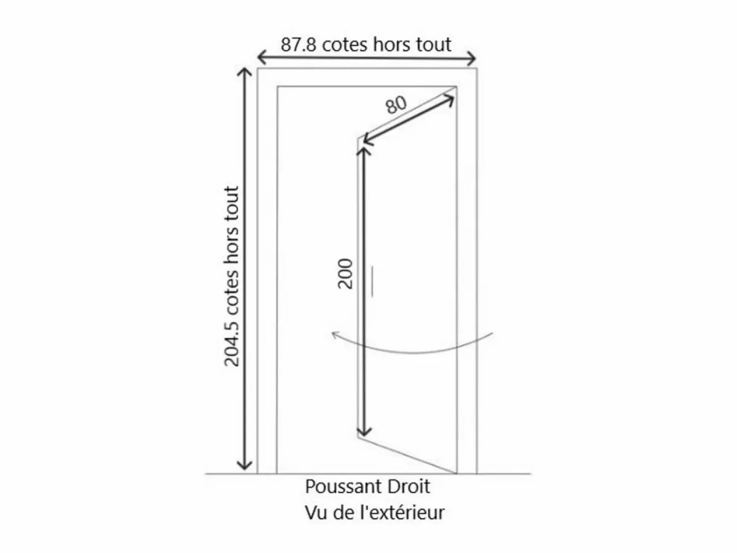 Puerta de Servicio de Madera 'Pagos' Modelo 200X80 Empuje a la Derecha (Dimensiones de la Mesa) sin manilla Puerta De Entrada