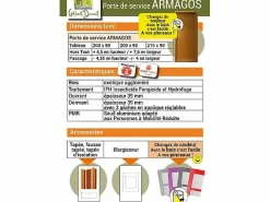 Best Puerta de servicio de madera Armagos 200X90 Empuje a la derecha (Dimensiones de la tabla) sin manilla Puerta De Entrada