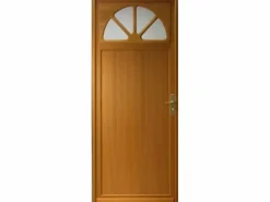 Online GD Menuiseries Puerta de Servicio de Madera 'Pixos' Modelo 215X90 Empuje Izquierdo (Dimensiones de la Mesa) sin manilla Marru00f3n