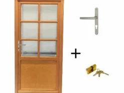 Puerta de servicio de madera esmaltada Naxos, Al.215xl.90 p. derecha + Mango Y Cañón (ref 01245F924) Tabla de Dimensiones sin manilla Puerta De Entrada