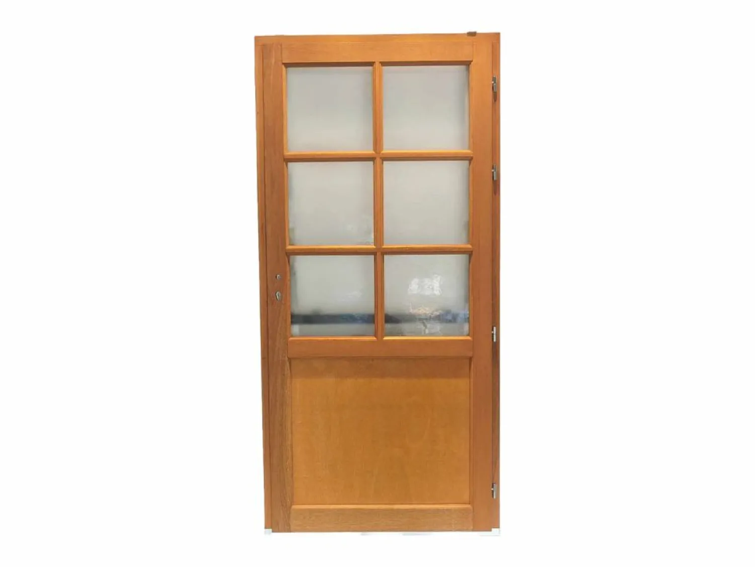 GD Menuiseries Puerta De Servicio De Madera Esmaltada Naxos, Al.200xl.80 p.izquierda + Tirador Y Cilindro (ref 01245F924) Tabla Dimensiones sin manilla