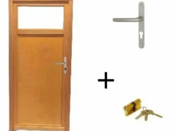 GD Menuiseries Puerta De Servicio Pagos De Madera, Al.200xl.90 p.izq + Tirador Y Cilindro (ref 01245F924) Tabla Dimensiones sin manilla