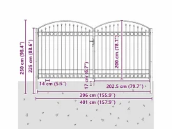 Puerta de valla Otros 400 x 200 cm Acero