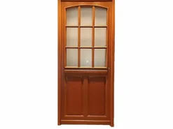 New GD Menuiseries Puerta Entrada Madera 'Alena' 215X80 Empuje Izquierdo (Medidas Tabla) sin manilla Marru00f3n