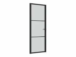 Puerta interior de vidrio y aluminio mate 76x201,5 cm ES992390