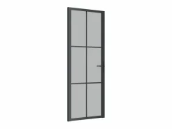 Clearance Puerta interior de vidrio y aluminio mate 76x201,5 cm ES878423 Negro