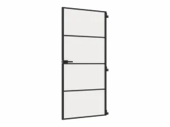 Outlet Puerta interior delgada negra vidrio y aluminio 93x201,5 cm ES622146 Puerta Con Marco
