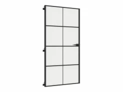 Outlet Puerta interior delgada negra vidrio y aluminio 102,5x201,5 cm ES163103 Negro