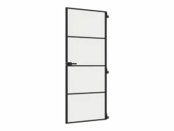 Hot Puerta interior delgada negra vidrio y aluminio 83x201,5 cm ES998310 Puerta Con Marco