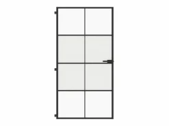New Puerta interior delgada negra vidrio y aluminio 102,5x201,5 cm ES644039 Puerta Con Marco