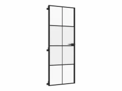 Puerta interior delgada negra vidrio y aluminio 76x201,5 cm ES897975