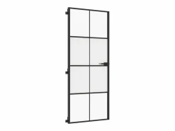 Clearance Puerta interior delgada negra vidrio y aluminio 83x201,5 cm ES602047 Negro