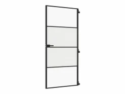 Outlet Puerta interior delgada negra vidrio y aluminio 93x201,5 cm ES125919 Puerta Con Marco