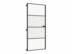 Outlet Puerta interior delgada negra vidrio y aluminio 93x201,5 cm ES125919 Puerta Con Marco