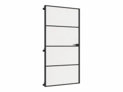 Discount Puerta interior delgada negra vidrio y aluminio 102,5x201,5 cm ES440090 Puerta Con Marco