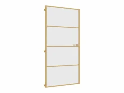 Clearance Puerta interior dorada vidrio templado aluminio 102,5x201,5 cm ES679212 Puerta Con Marco