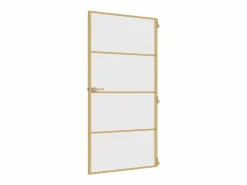 Clearance Puerta interior dorada vidrio templado aluminio 102,5x201,5 cm ES679212 Puerta Con Marco