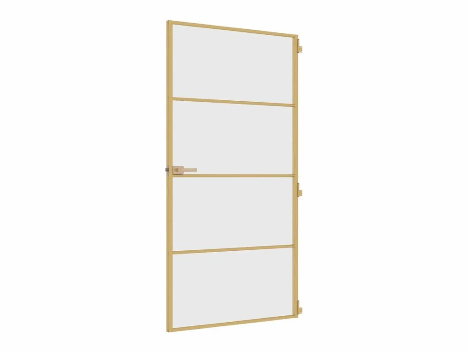 Clearance Puerta interior dorada vidrio templado aluminio 102,5x201,5 cm ES679212 Puerta Con Marco