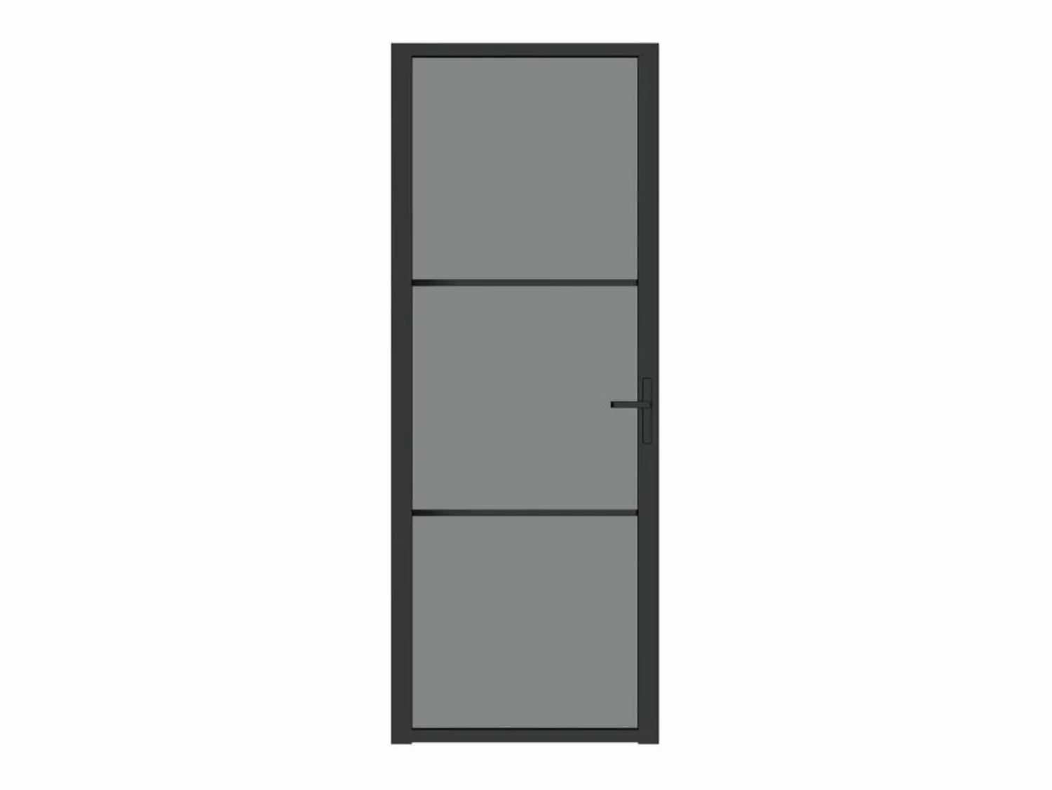 Best Puerta interior vidrio EGS y aluminio 76x201,5 cm ES960468 Negro