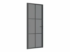 New Puerta interior vidrio EGS y aluminio 83x201,5 cm ES586397 Negro
