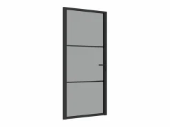 Clearance Puerta interior vidrio ESG y aluminio 93x201,5 cm ES613404 Negro