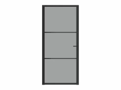 Clearance Puerta interior vidrio ESG y aluminio 93x201,5 cm ES613404 Negro