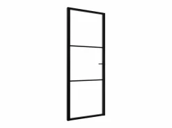 Sale Puerta interior vidrio ESG y aluminio 76x201,5 cm ES780526 Negro
