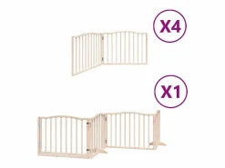 Online Puerta para perros plegable 12 paneles madera de álamo 960 cm Seguridad Para Mascotas