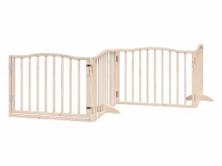 Online Puerta para perros plegable 12 paneles madera de álamo 960 cm Seguridad Para Mascotas