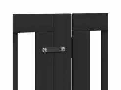 Clearance Puerta para perros plegable 9 paneles madera álamo negra 450 cm Seguridad Para Mascotas
