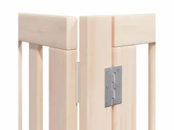 Clearance Clicnbuy Puerta para perros plegable 8 paneles madera de álamo 640 cm Marru00f3n