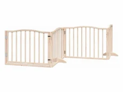 Hot Puerta para perros plegable 10 paneles madera de álamo 800 cm Seguridad Para Mascotas