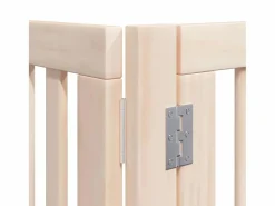 Hot Clicnbuy Puerta para perros plegable 12 paneles madera de álamo 960 cm Marru00f3n