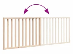 Puerta para perros plegable de 2 paneles, 160 cm, madera de álamo Seguridad Para Mascotas