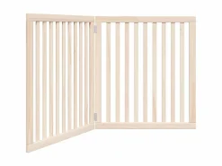 Discount Clicnbuy Puerta para perros plegable 2 paneles madera de álamo 160 cm Marru00f3n