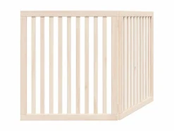 Discount Clicnbuy Puerta para perros plegable 2 paneles madera de álamo 160 cm Marru00f3n