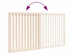 Discount Clicnbuy Puerta para perros plegable 2 paneles madera de álamo 160 cm Marru00f3n