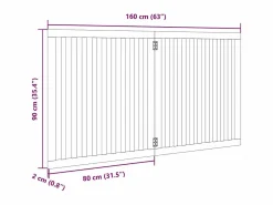 Discount Clicnbuy Puerta para perros plegable 2 paneles madera de álamo 160 cm Marru00f3n