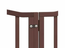 Outlet Puerta para perros plegable 6 paneles álamo marrón roble 300 cm Seguridad Para Mascotas