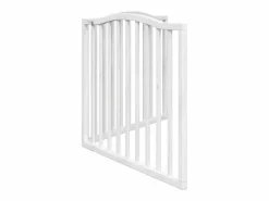 Clicnbuy Puerta para perros plegable 2 paneles madera álamo blanca 160cm